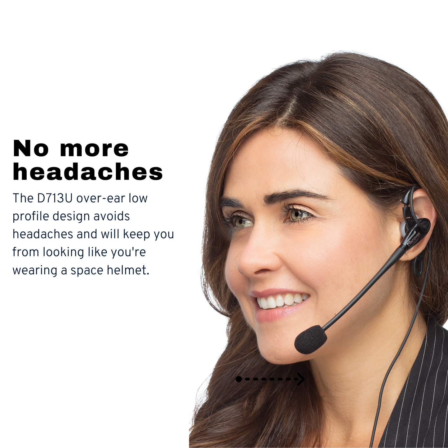 Discover D713 Quick Disconnect Earpiece Headset