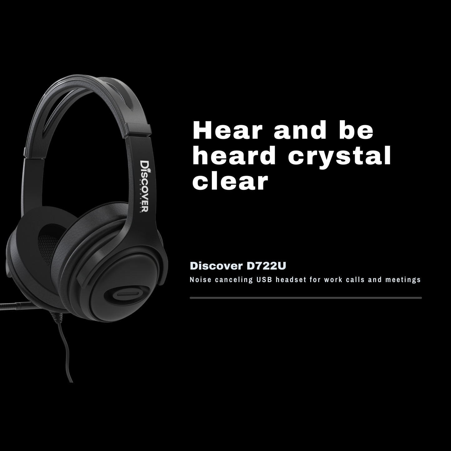 Discover D722U Over-Ear USB Wired Headset