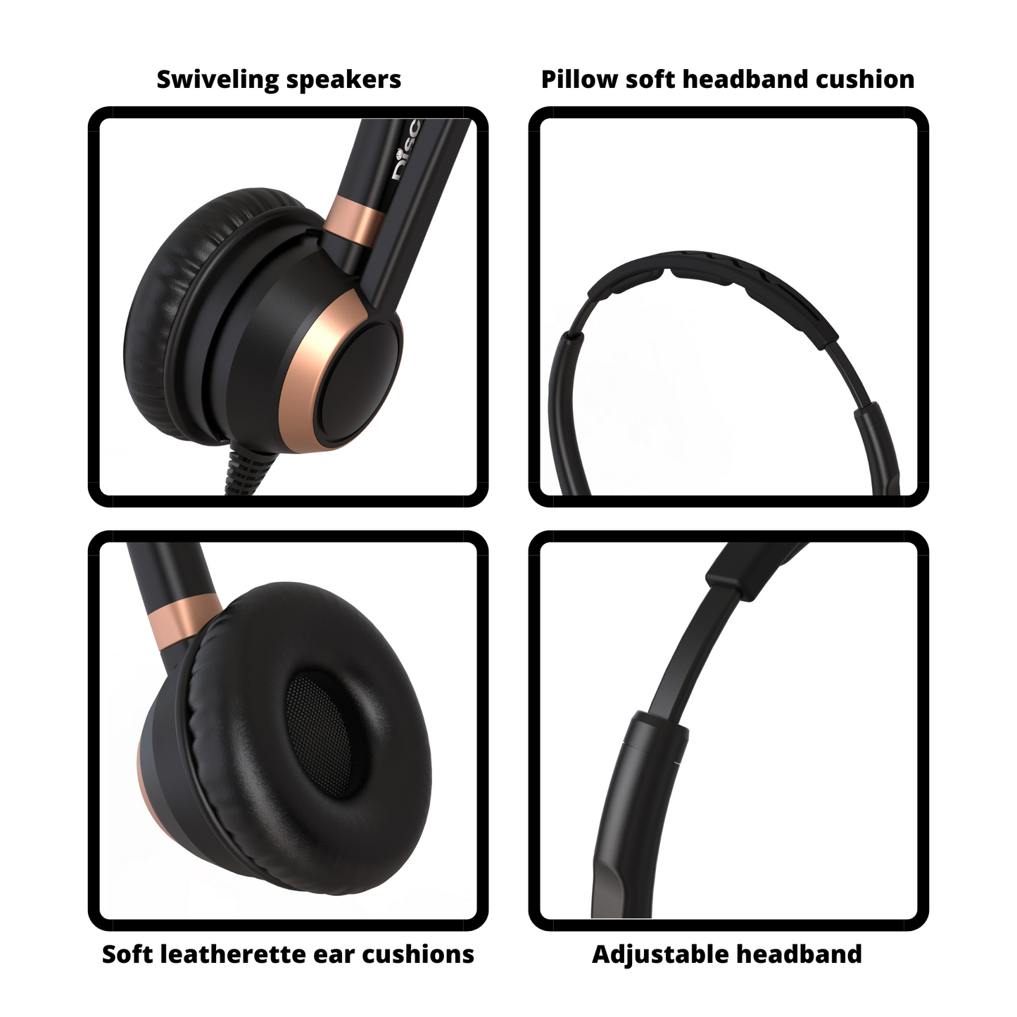 Discover D712U Dual Speaker USB Wired Headset